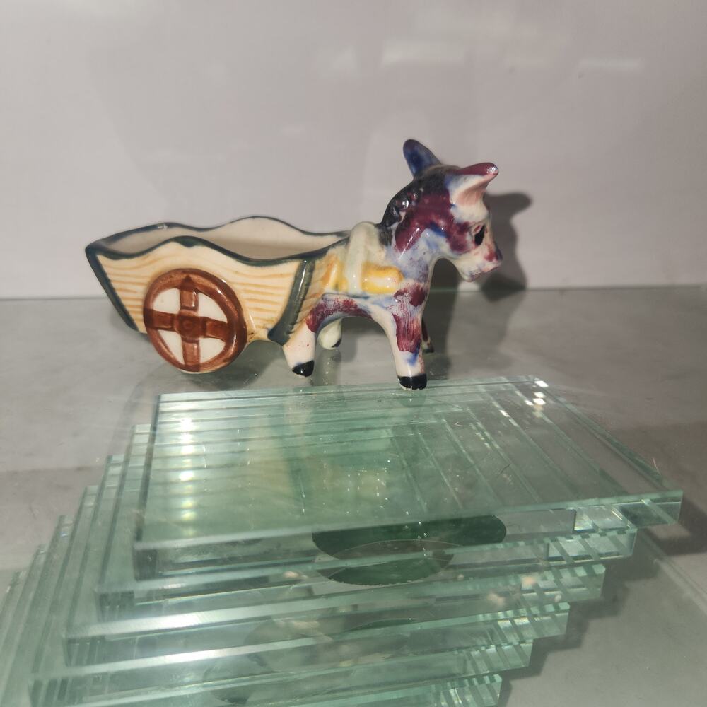 tg DONKEY WAGON Cart  Ceramic Pottery Made in Japan Multicolor